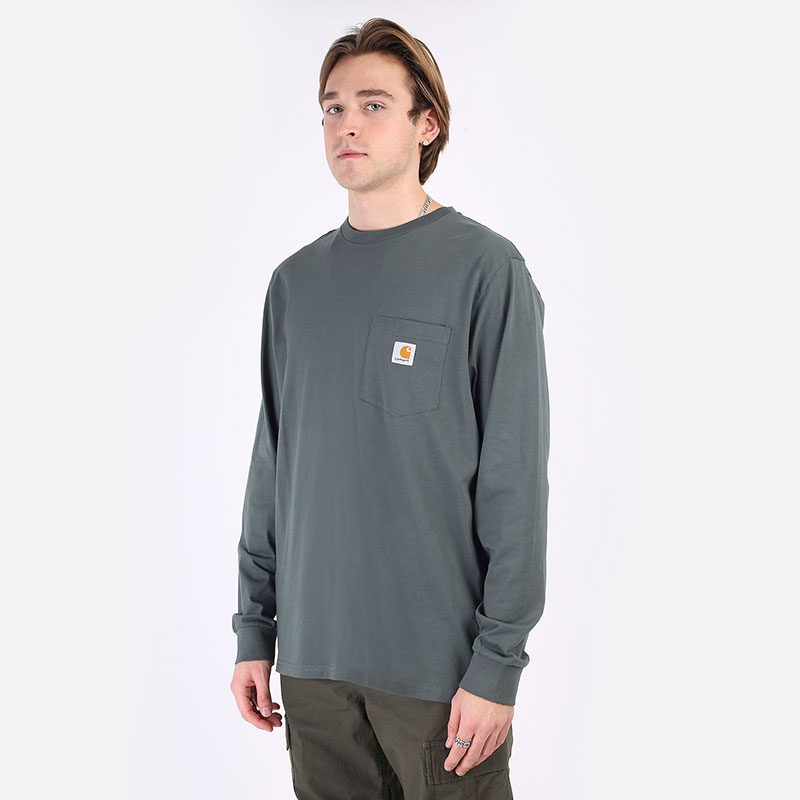 Лонгслив Carhartt WIP L/S Pocket T-Shirt (I022094-hemlock green)  - цена, описание, фото 1